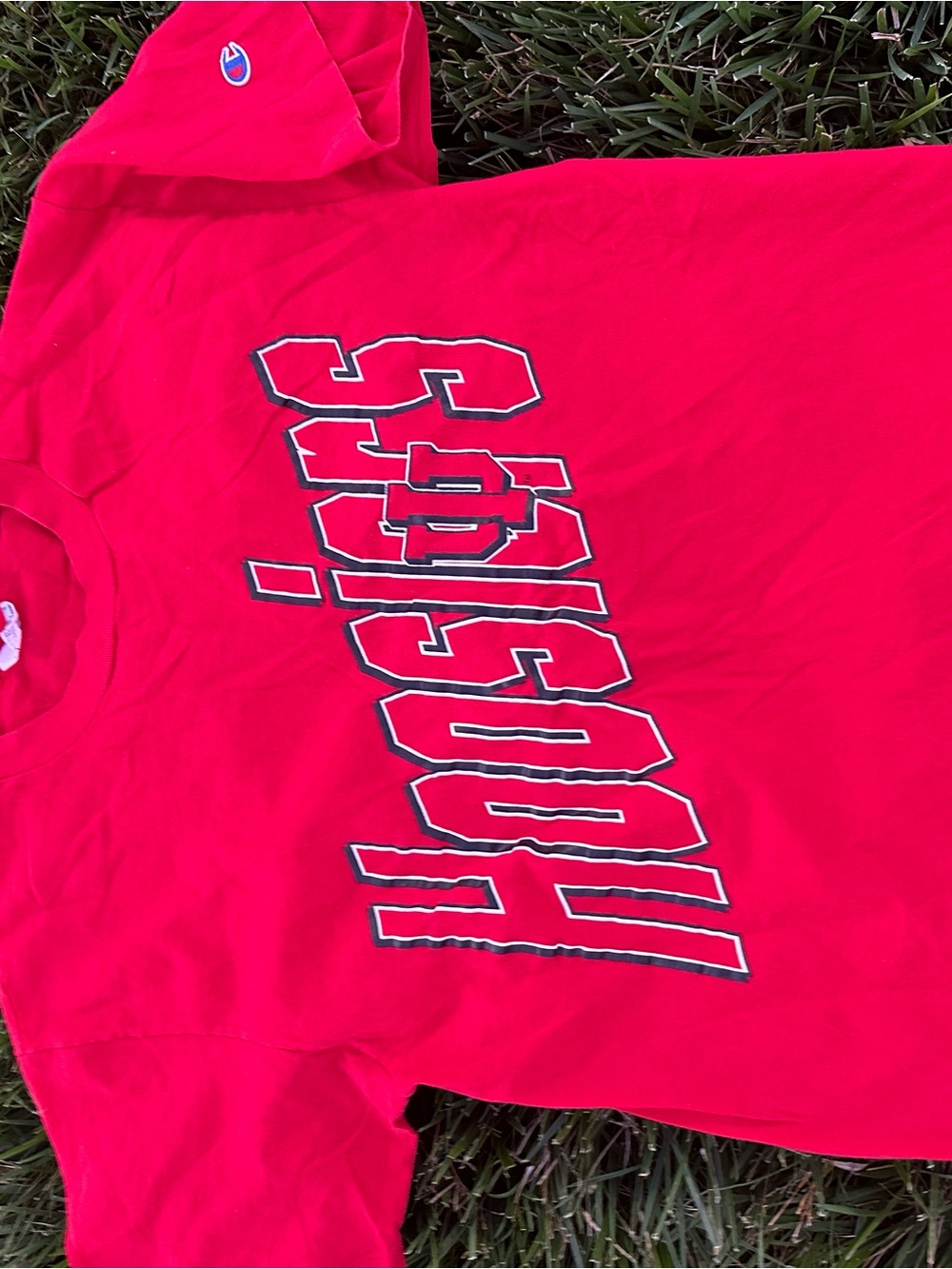 Indiana Hoosiers red champion shirt made in USA vintage single stitch size large